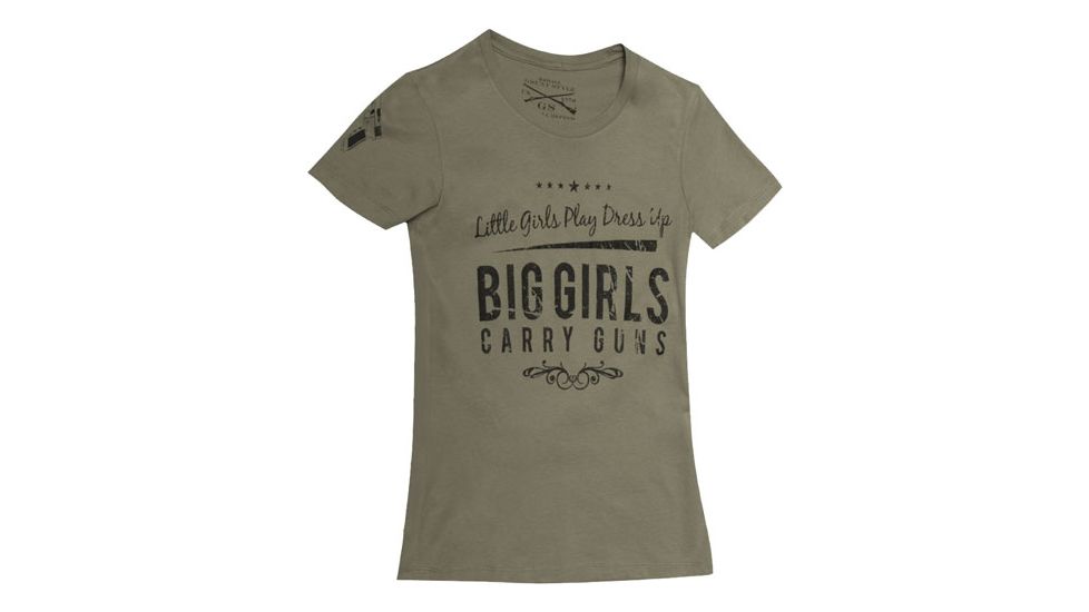 Glock Od Green Short Sleeve T Shirt Big Girl W/guns Lg