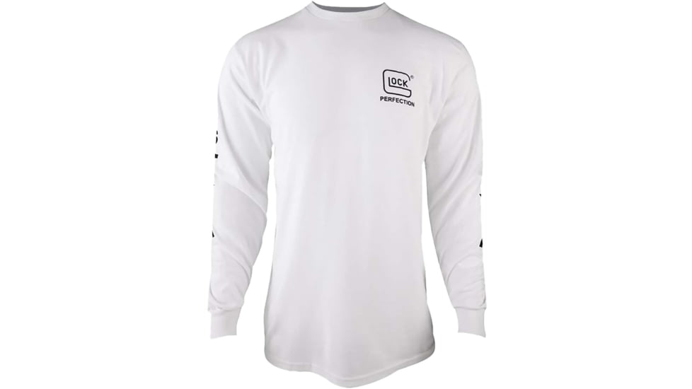 Glock Perfection Long Sleeve Tee, White Pre-Shrunk Cotton, Long Sleeve, 2XL, AP96096