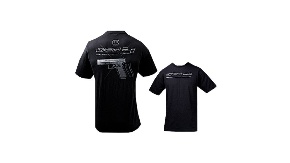 Glock T-Shirt Gen 4 Short Sleeve Black Large Cotton GA10057
