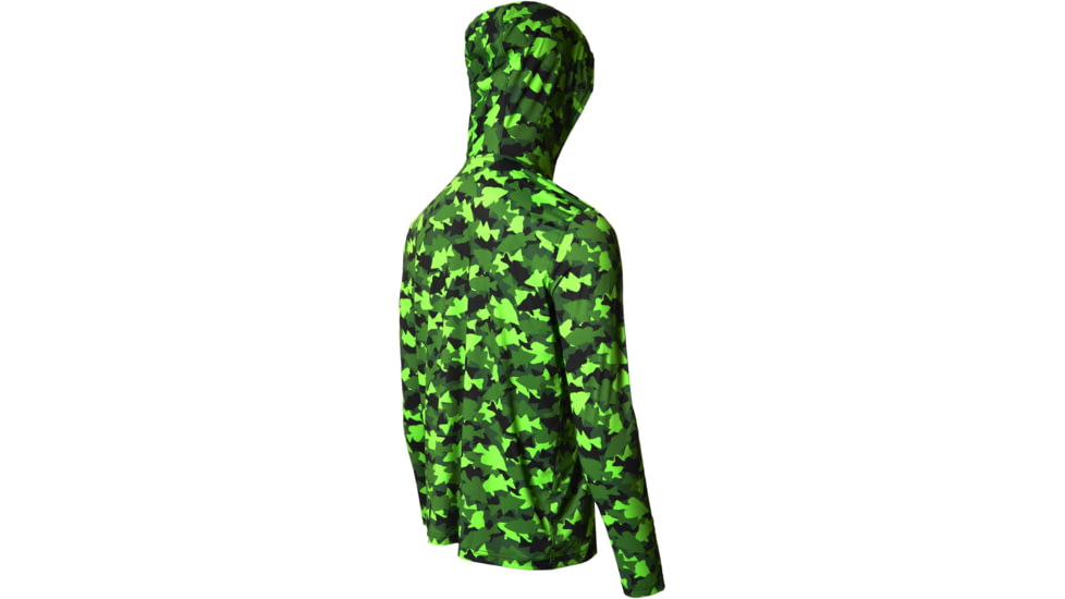 Googan Squad Green Fish Camo Hooded Long-Sleeve Shirt - Mens, 3XL, GS007-3X