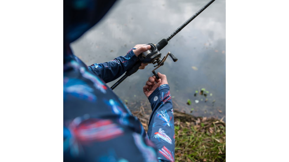 Googan Squad Patriotic Jigs Hooded Long-Sleeve Shirt w/Mesh Back - Mens, Medium, GS239-M