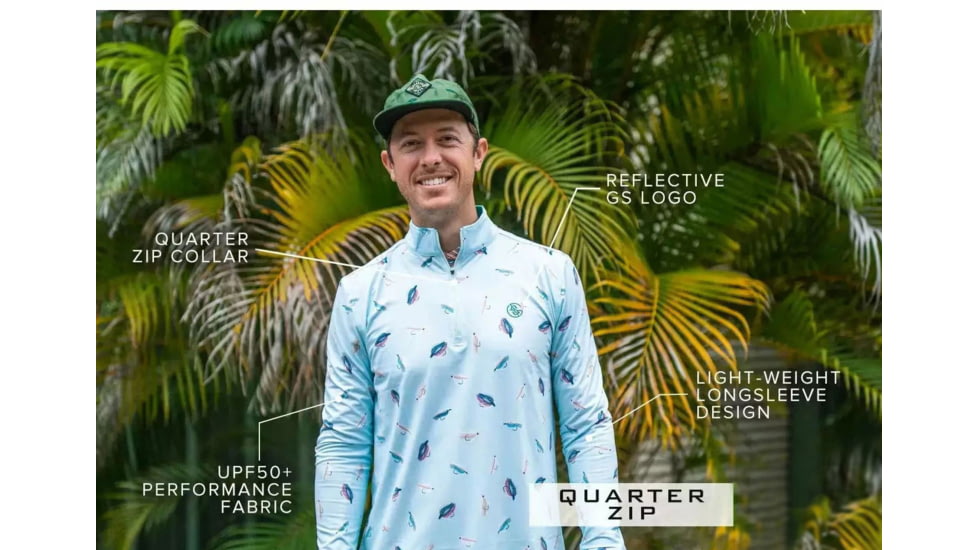 Googan Squad Salt Air Tossed Jig Quarter Zip Shirt - Mens, 3XL, GS091-3XL