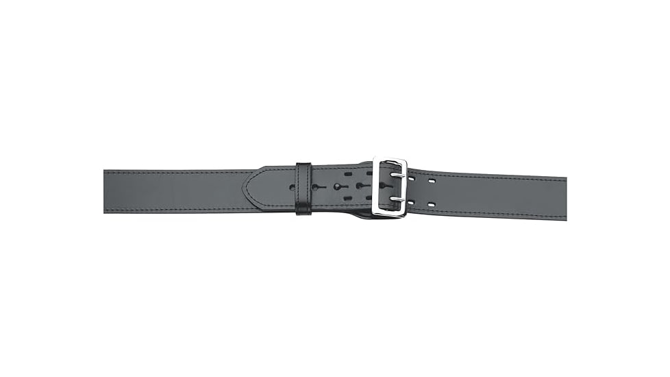 Gould &amp; Goodrich 3 Tapered Front Hi-gloss Duty Belt Nickle, Black - OUL-32