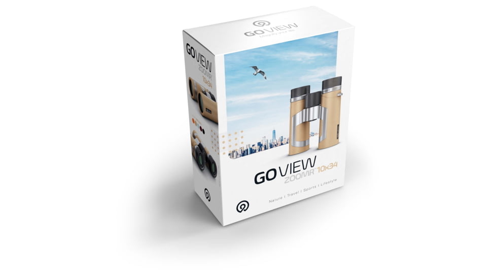 GoView ZOOMR 10x34mm Roof Prism Binoculars, Light Brown, 4260527415947