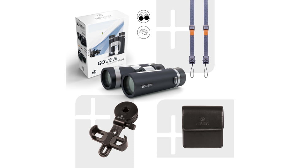 GoView ZOOMR 10x34mm Roof Prism Binoculars, Phantom Black, 4260527415954