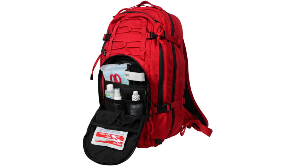 Grey Ghost Gear 3 Day Pack/Medic Pack, Black Zip, Red, GTG5946-Red