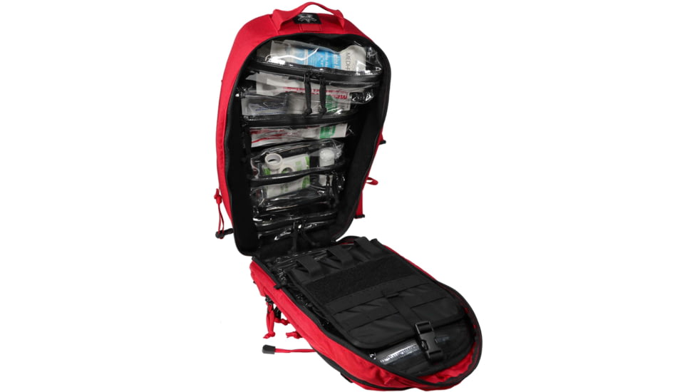 Grey Ghost Gear 3 Day Pack/Medic Pack, Black Zip, Red, GTG5946-Red