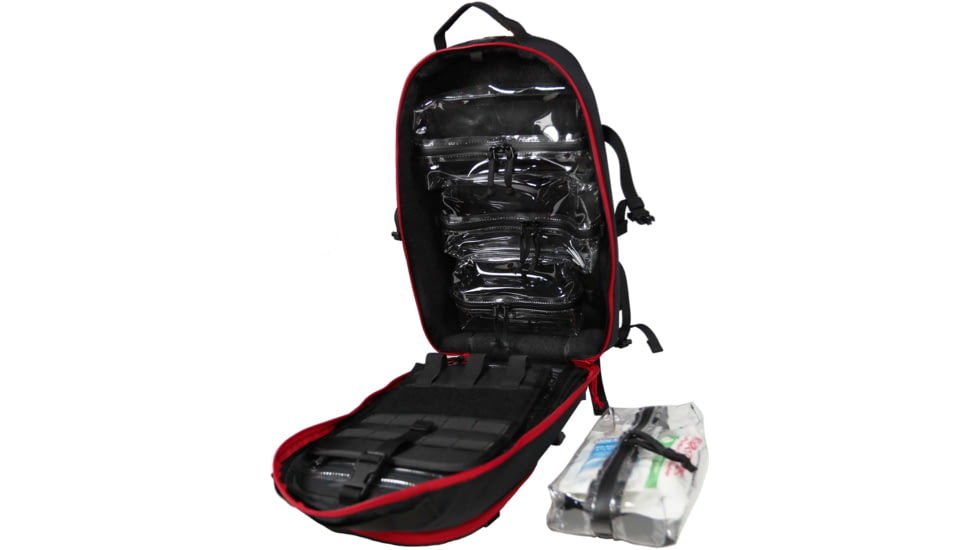 Grey Ghost Gear 3 Day Pack/Medic Pack, Red Zip, Black, GTG5946-2