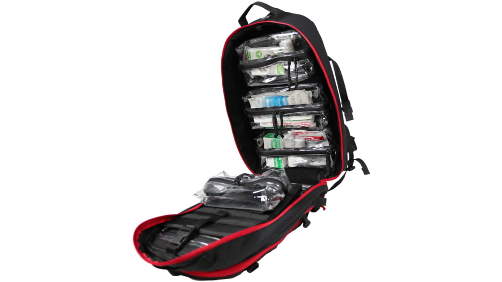 Grey Ghost Gear 3 Day Pack/Medic Pack, Red Zip, Black, GTG5946-2