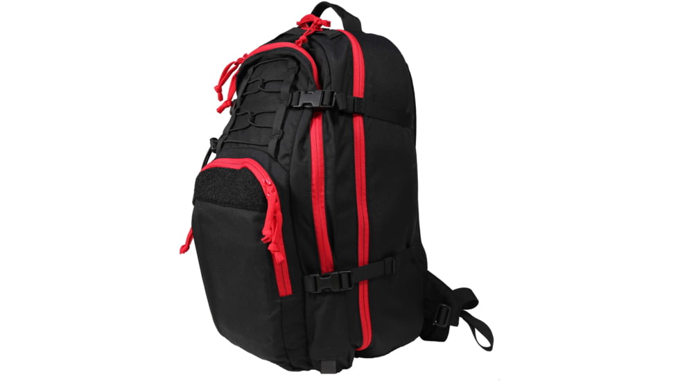 Grey Ghost Gear 3 Day Pack/Medic Pack, Red Zip, Black, GTG5946-2