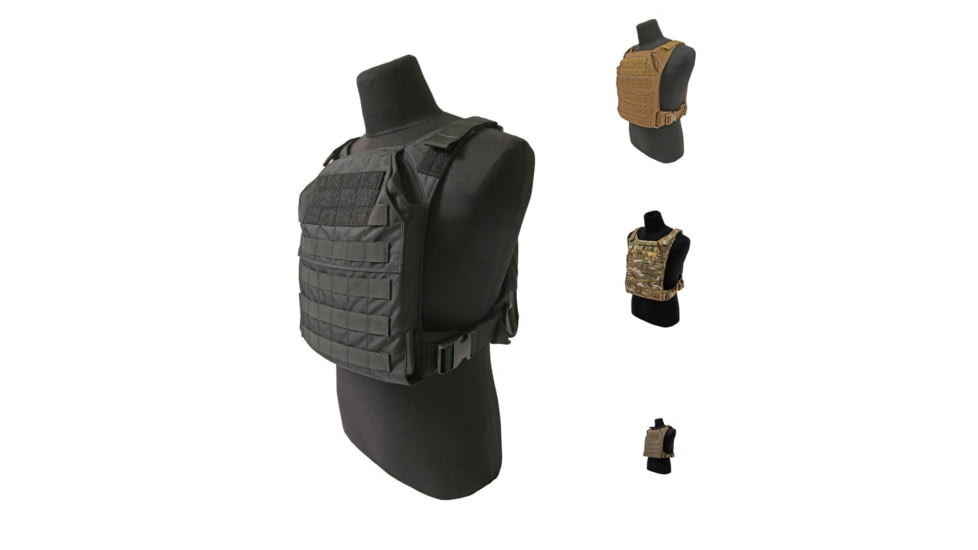 Grey Ghost Gear Minimalist Plate Carrier, Black, Coyote Brown, MultiCam, Range Green