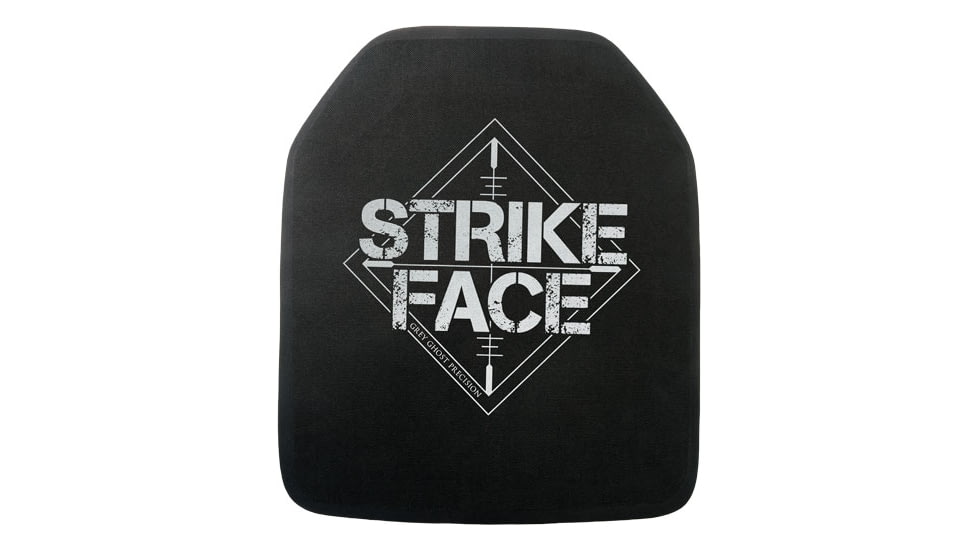 Grey Ghost Precision Level IV Threat Certified Strike Face Plate, 1.3in Thick, 10x12in, 6,47lbs, Black, GGPMCL40