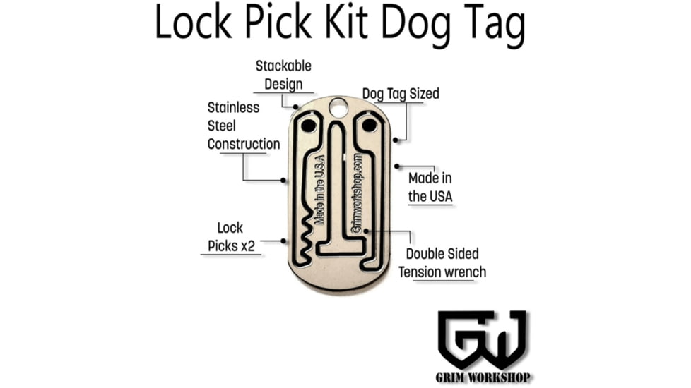 Grim Workshop Lock Pick Dog Tag Tool