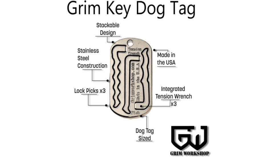 Grim Workshop Lock Picking Dog Tag Tool