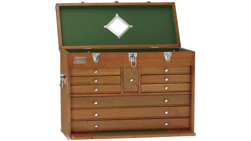 Grizzly Industrial 26in. Oak 10 Drawer Chest H7716