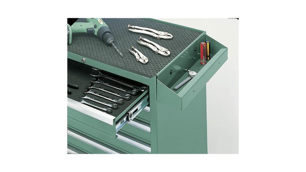 Grizzly Industrial 5 Drawer Roll-Cabinet w/ Bulk Storage Compartment H0841