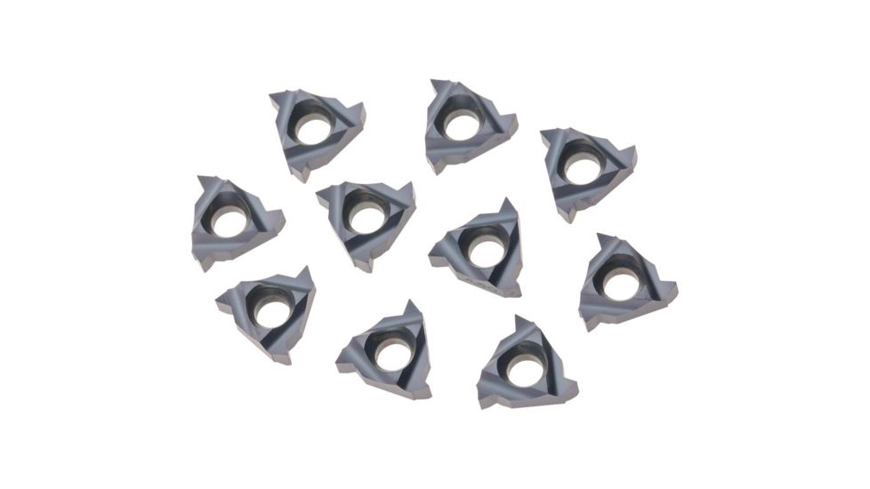 Grizzly Industrial Carbide Inserts 08 IR A 60 for Stainless, Aluminum, Cast-Iron, pk. of 10 H8353