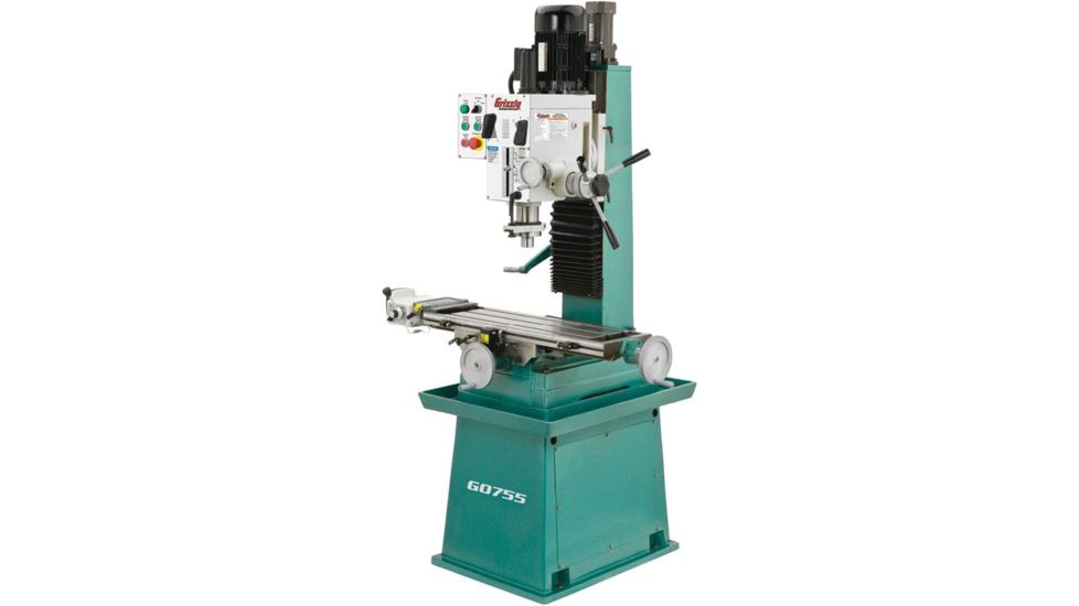 Grizzly Industrial Heavy-Duty Mill/Drill with Stand and Power Feed G0755