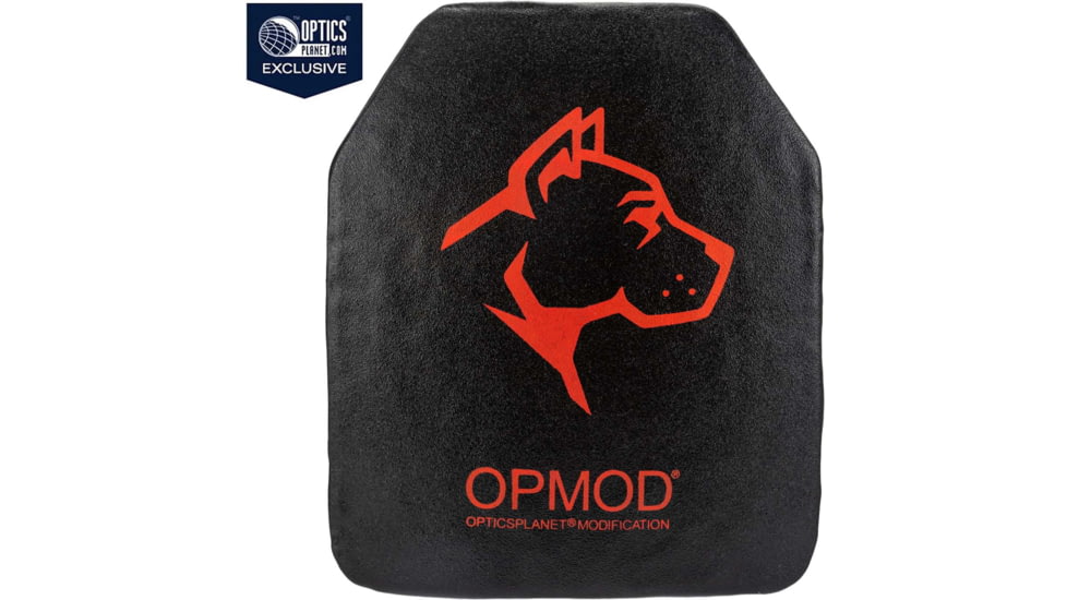 Guard Dog Body Armor OPMOD OpticsPlanet Exclusive Level III+ Ceramic UHMWPE Armor Plate, SAPI, Multi Curve, 10x12in, Black, OPMOD-3Plus