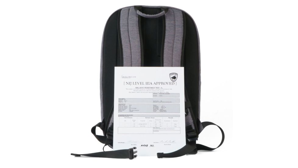 Guard Dog Security ProShield Smart Bulletproof Backpack 27L, Level IIIA, Gray, BP-GDPSM-GR