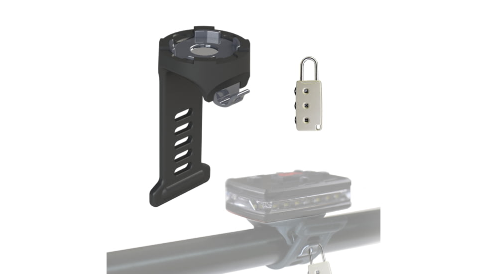 Guardian Angel Bike/Rail Rubber Strap Mount w/ Magnetic Mount, Black, GA-ELT-RBM