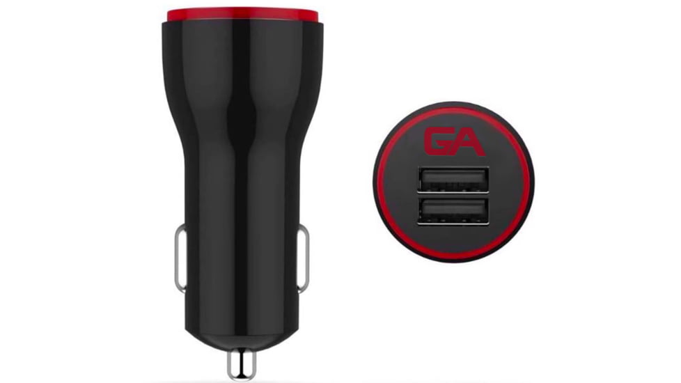 Guardian Angel Car Charger with Micro USB Cable, Black/Red, ELT-CC-M