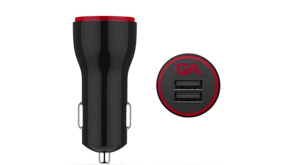 Guardian Angel Car Charger with Micro USB Cable, Black/Red, GA-ELT-CC