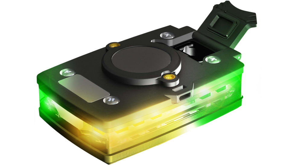 Guardian Angel Elite Series Wearable Safety Light, Black Casing, Green/Yellow Split Front, Green/Yellow Split Rear, White Top Light, White Work Light, ELT-GY/GY