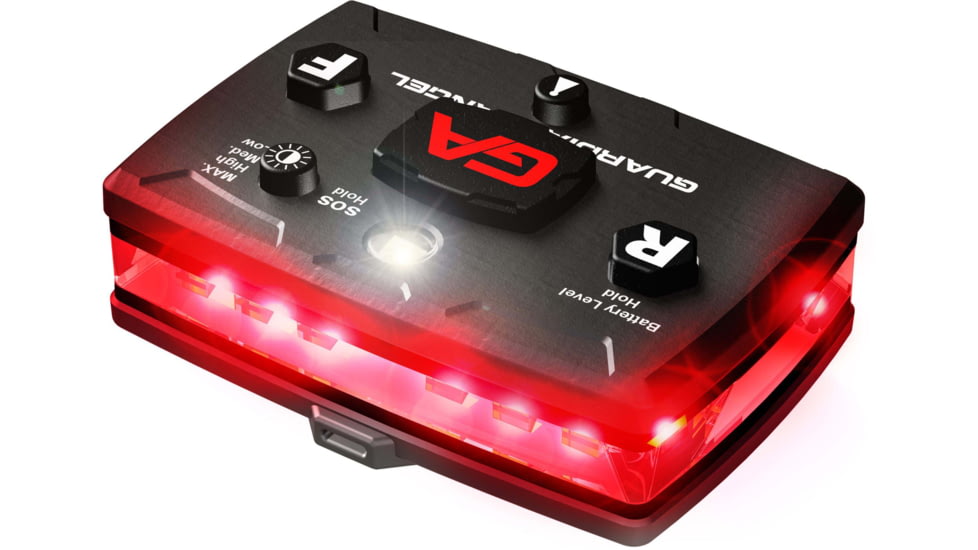 Guardian Angel Elite Series Wearable Safety Light, Black Casing, Red Front, Red Rear, White Top Light, White Work Light, ELT-R/R