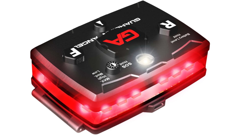 Guardian Angel Elite Series Wearable Safety Light, Black Casing, Red Front, Red Rear, White Top Light, White Work Light, ELT-R/R