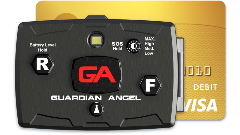 Guardian Angel Elite Series Wearable Safety Light, Black Casing, Red Front, Green Rear, White Top Light, White Work Light, ELT-R/G-2