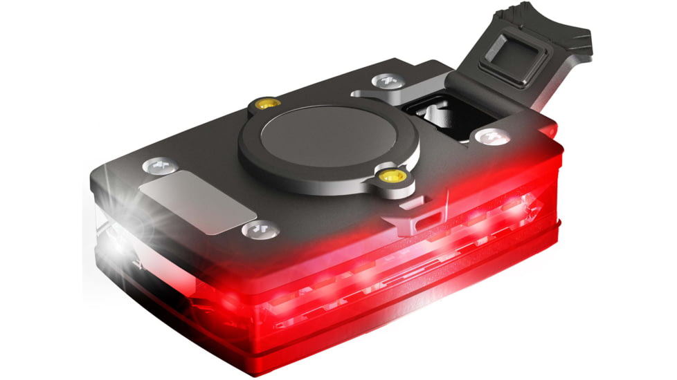 Guardian Angel Elite Series Wearable Safety Light, Black Casing, White Front, Red Rear, White Top Light, Red Work Light, ELT-W/R