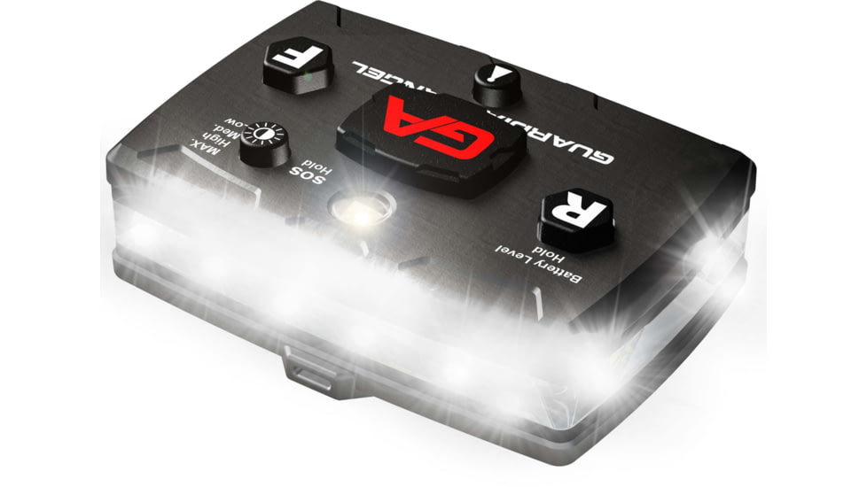 Guardian Angel Elite Series Wearable Safety Light, Black Casing, White Front, White Rear, White Top L, ELT-W/W-2