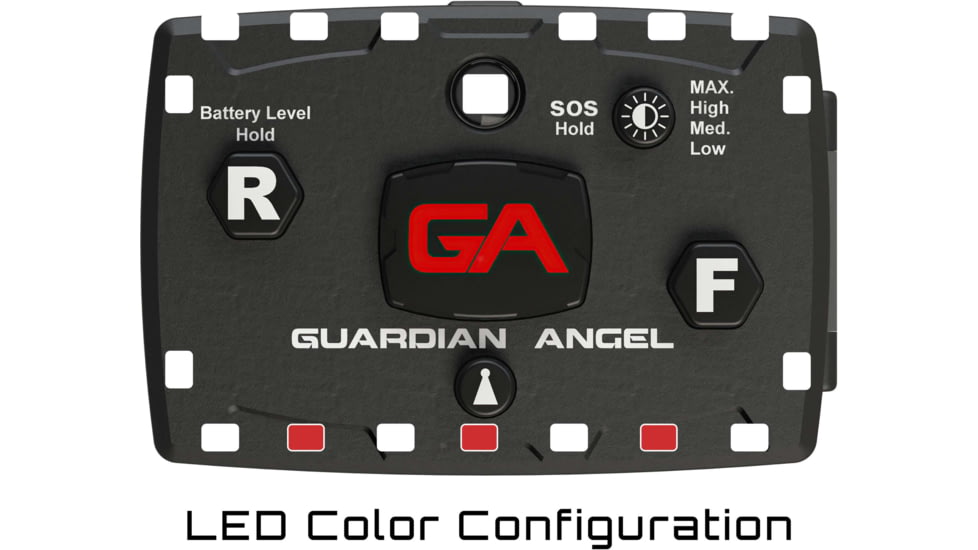 Guardian Angel Elite Series Wearable Safety Light, Black Casing, White Front, White Rear, White Top L, ELT-W/W-2