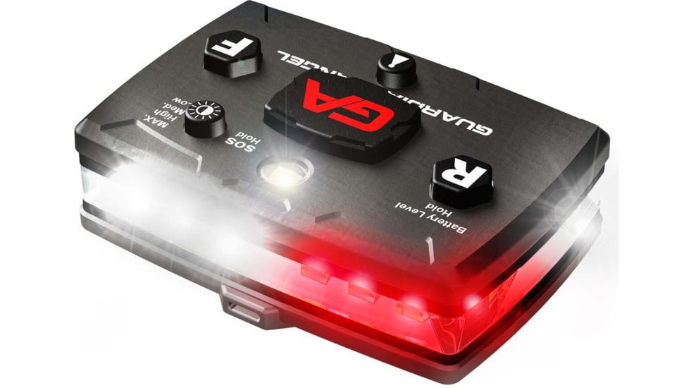 Guardian Angel Elite Series Wearable Safety Light, Black Casing, White Front, White/Red Split Rear, W, ELT-W/WR