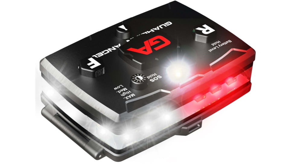 Guardian Angel Elite Series Wearable Safety Light, Black Casing, White Front, White/Red Split Rear, W, ELT-W/WR