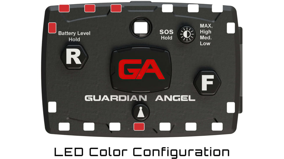 Guardian Angel Elite Series Wearable Safety Light, Black Casing, White Front, White/Red Split Rear, W, ELT-W/WR