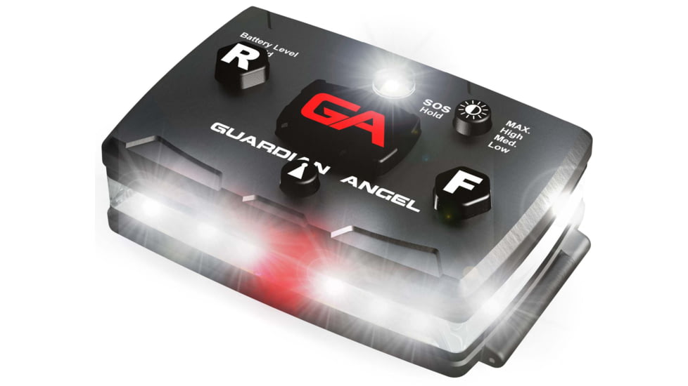 Guardian Angel Elite Series Wearable Safety Light, Black Casing, White Front, White/Yellow Split Rear, ELT-W/WY