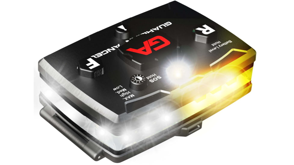 Guardian Angel Elite Series Wearable Safety Light, Black Casing, White Front, White/Yellow Split Rear, ELT-W/WY