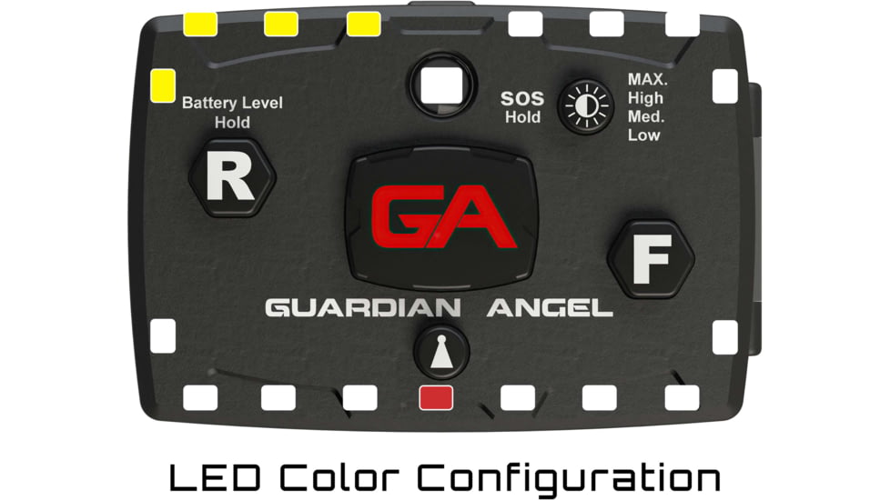 Guardian Angel Elite Series Wearable Safety Light, Black Casing, White Front, White/Yellow Split Rear, ELT-W/WY