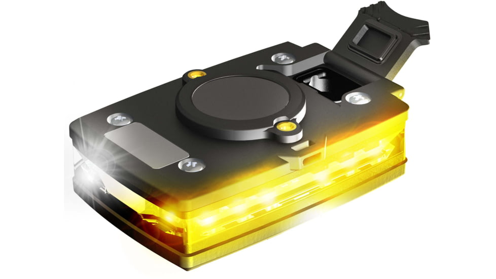 Guardian Angel Elite Series Wearable Safety Light, Black Casing, White Front, Yellow Rear, White Top Light, Red Work Light , ELT-W/Y