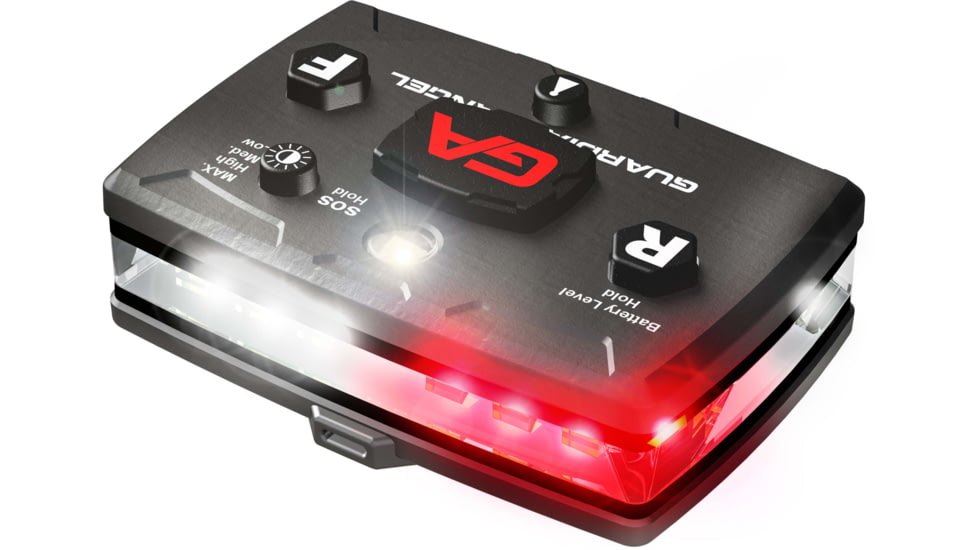 Guardian Angel Elite Series Wearable Safety Light, Black Casing, White/Red Split Front, White/Red Split Rear, White Top Light, White Work Light, ELT-WR/WR