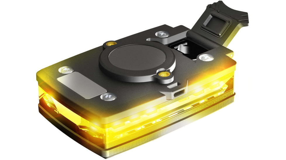 Guardian Angel Elite Series Wearable Safety Light, Black Casing, Yellow Front, Yellow Rear, White Top Light, White Work Light, ELT-Y/Y