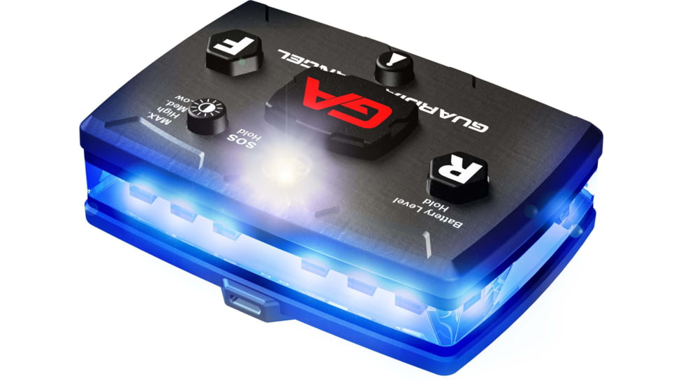 Guardian Angel Infrared Hybrid Wearable Safety Light, Black Casing, White/Blue Split Front, Blue Rear, Infrared Top Light, Red Work Light, ELT-B/B-IR