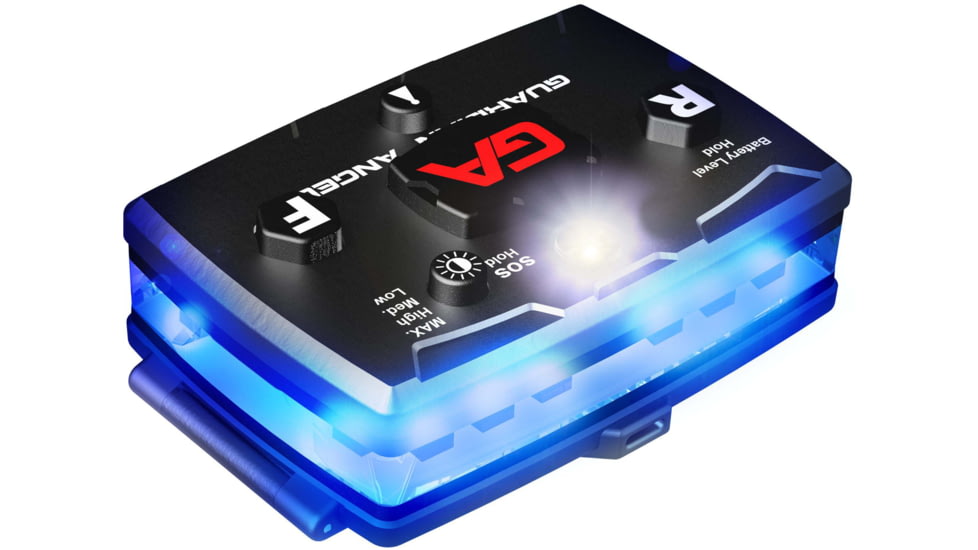 Guardian Angel Infrared Hybrid Wearable Safety Light, Black Casing, White/Blue Split Front, Blue Rear, Infrared Top Light, Red Work Light, ELT-B/B-IR