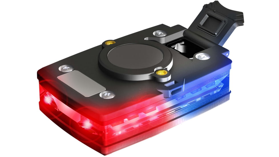 Guardian Angel Infrared Hybrid Wearable Safety Light, Elite Series, Black Casing, White/Red/Blue Split Front, Red/Blue Split Rear, Infrared Top Light, Red Work Light, ELT-R/B-IR