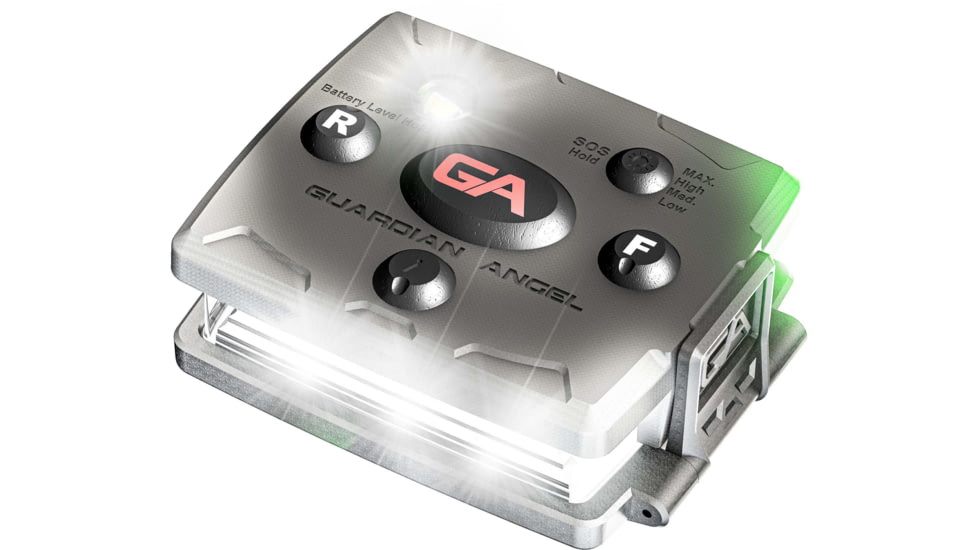 Guardian Angel Micro Series Wearable Safety Light, White/Green, MCR-W/G