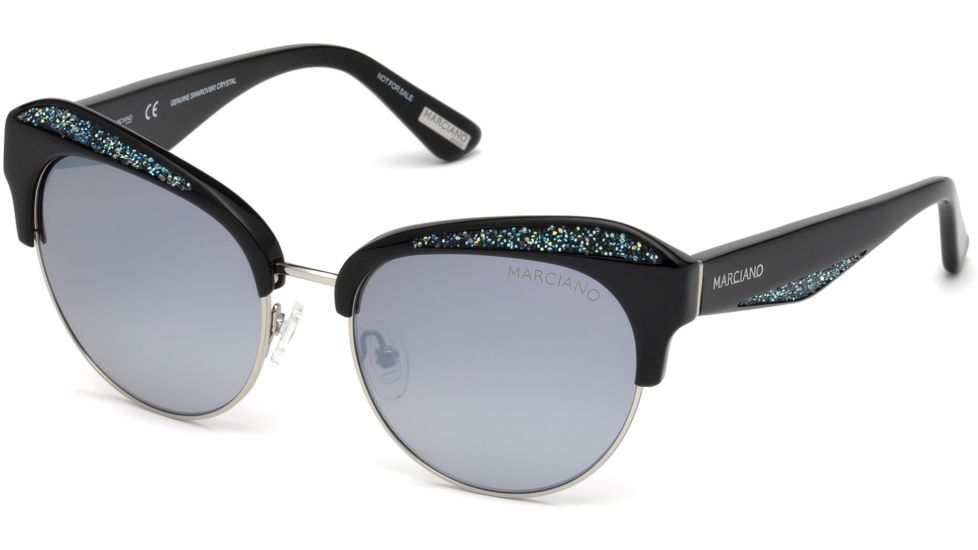 Guess By Marciano GM0777 Sunglasses - Shiny Black Frame Color, Smoke Mirror Lens Color