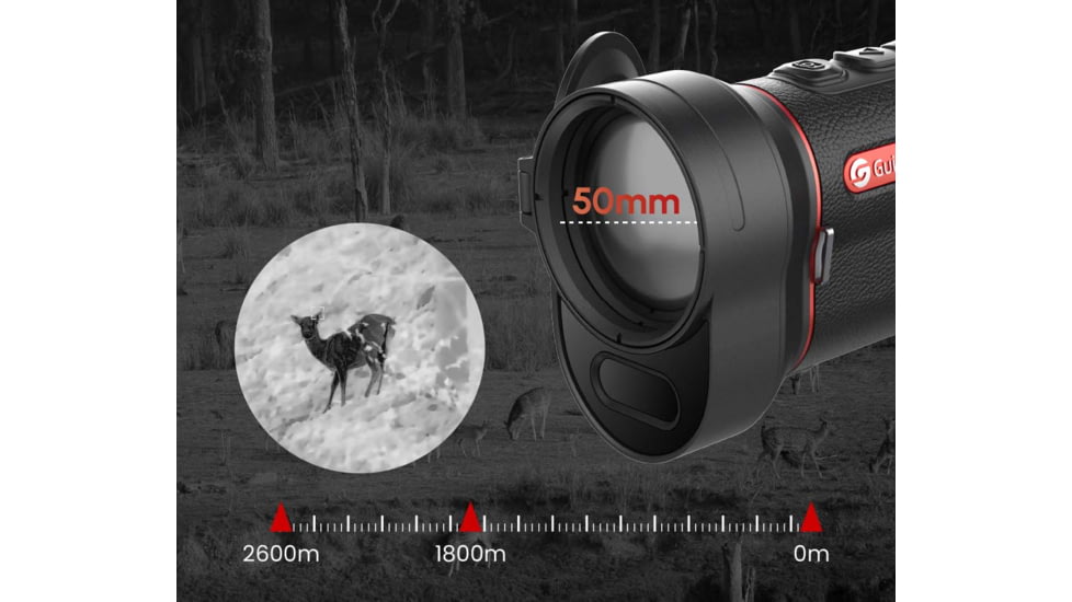 Guide USA TD653 LRF 2.6x50mm 30mm Tube Thermal Imaging Monoculars, 640x512, Black, TD653L