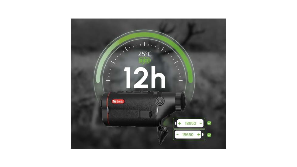 Guide USA TD653 LRF 2.6x50mm 30mm Tube Thermal Imaging Monoculars, 640x512, Black, TD653L